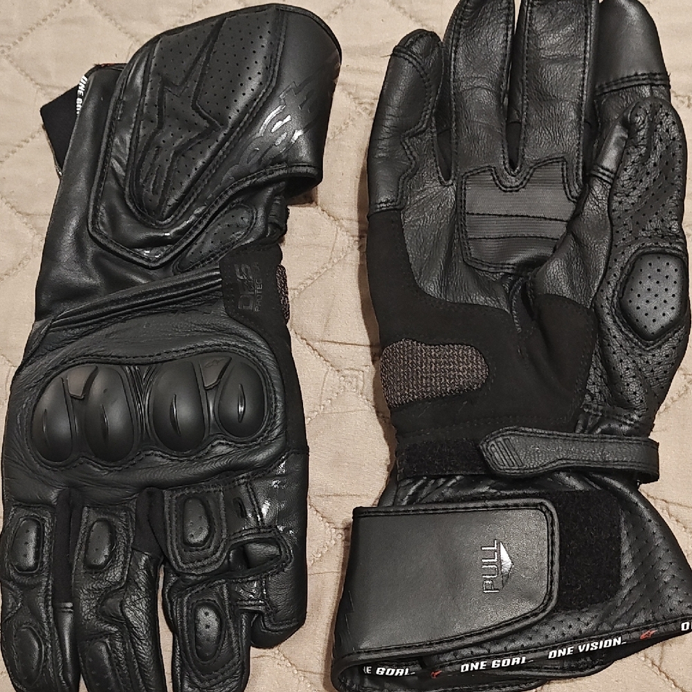 Alpinestars SP-8 Full Length Black Leather Motorcycle Gloves Men's XXXL